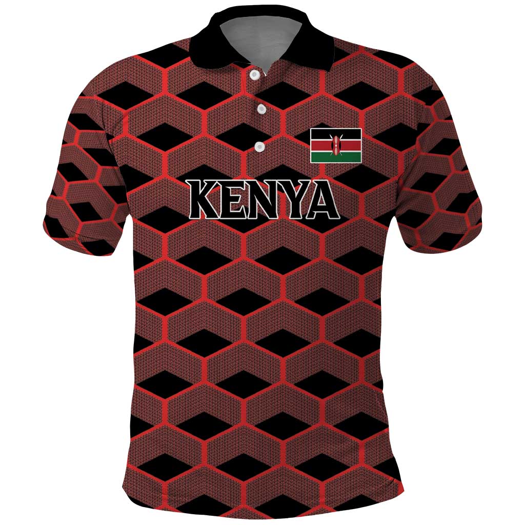 Personalized Kenya Athletics Black Jersey Polo Shirt - Wonder Print Shop