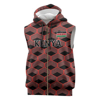 Personalized Kenya Athletics Black Jersey Sleeveless Zip Hoodie - Wonder Print Shop