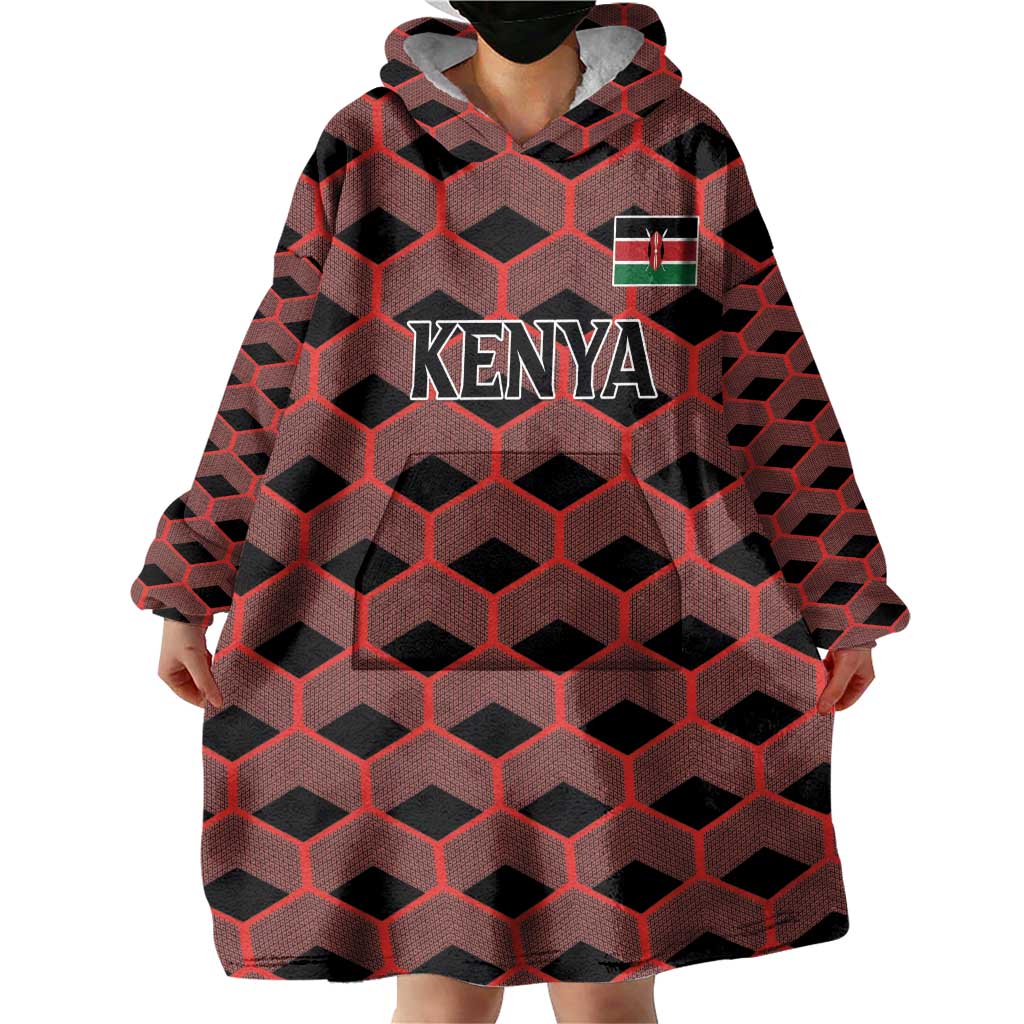 Personalized Kenya Athletics Black Jersey Wearable Blanket Hoodie - Wonder Print Shop