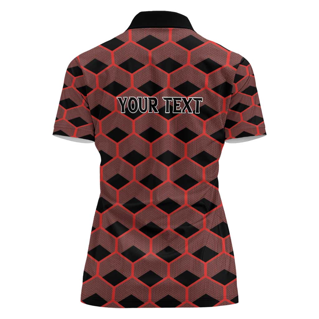 Personalized Kenya Athletics Black Jersey Women Polo Shirt - Wonder Print Shop