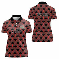 Personalized Kenya Athletics Black Jersey Women Polo Shirt - Wonder Print Shop