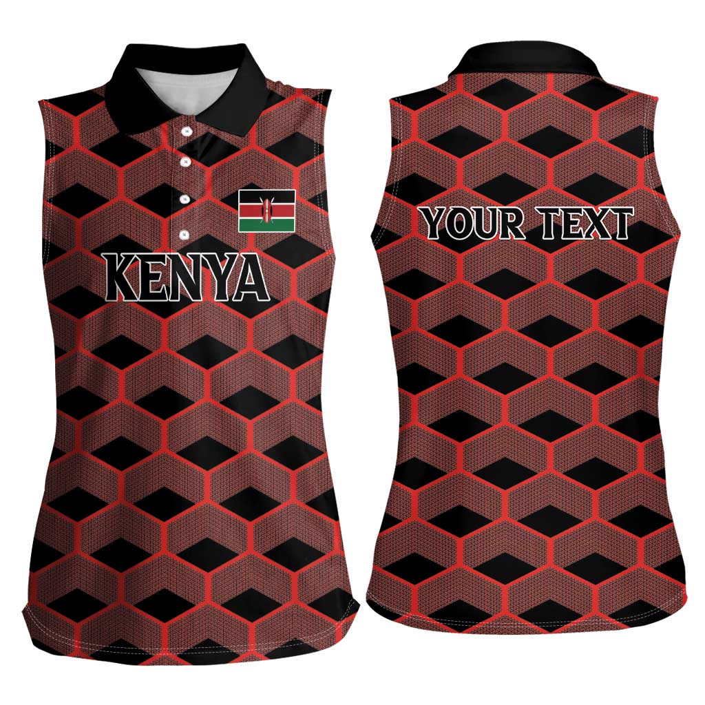 Personalized Kenya Athletics Black Jersey Women Sleeveless Polo Shirt - Wonder Print Shop
