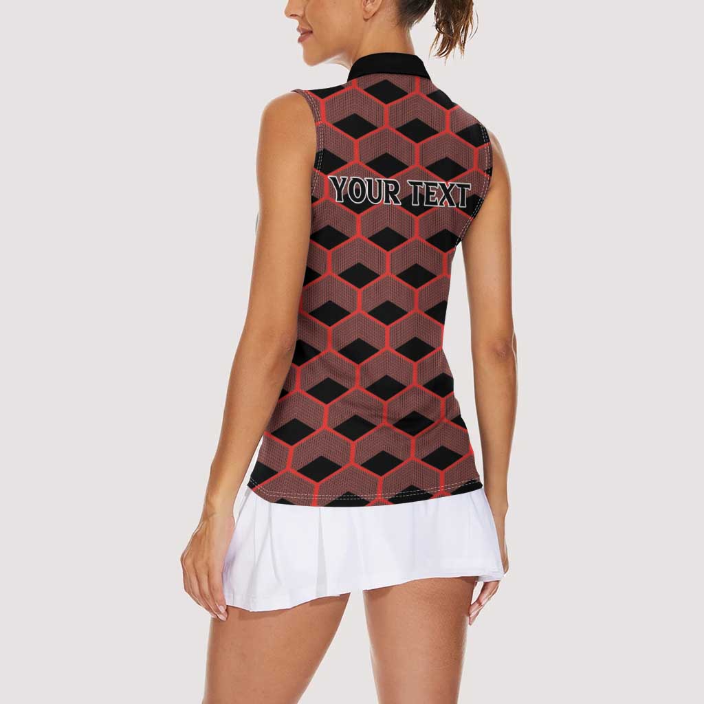 Personalized Kenya Athletics Black Jersey Women Sleeveless Polo Shirt - Wonder Print Shop