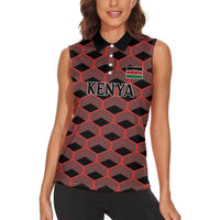 Personalized Kenya Athletics Black Jersey Women Sleeveless Polo Shirt - Wonder Print Shop