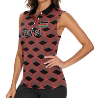 Personalized Kenya Athletics Black Jersey Women Sleeveless Polo Shirt - Wonder Print Shop