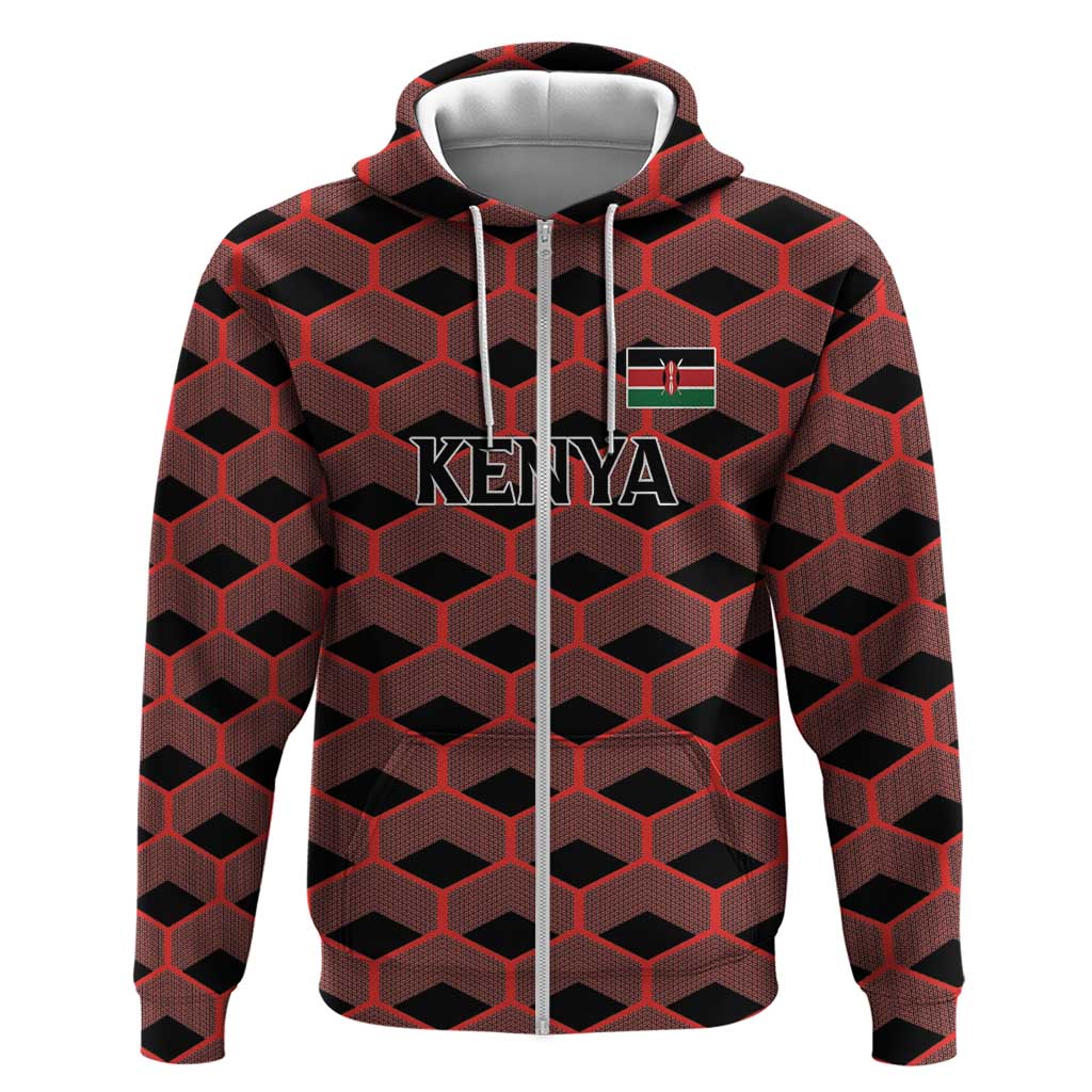 Personalized Kenya Athletics Black Jersey Zip Hoodie - Wonder Print Shop