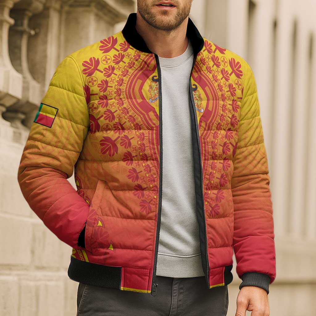 Personalized Benin African Dashiki Bomber Puffer Jacket - Wonder Print Shop