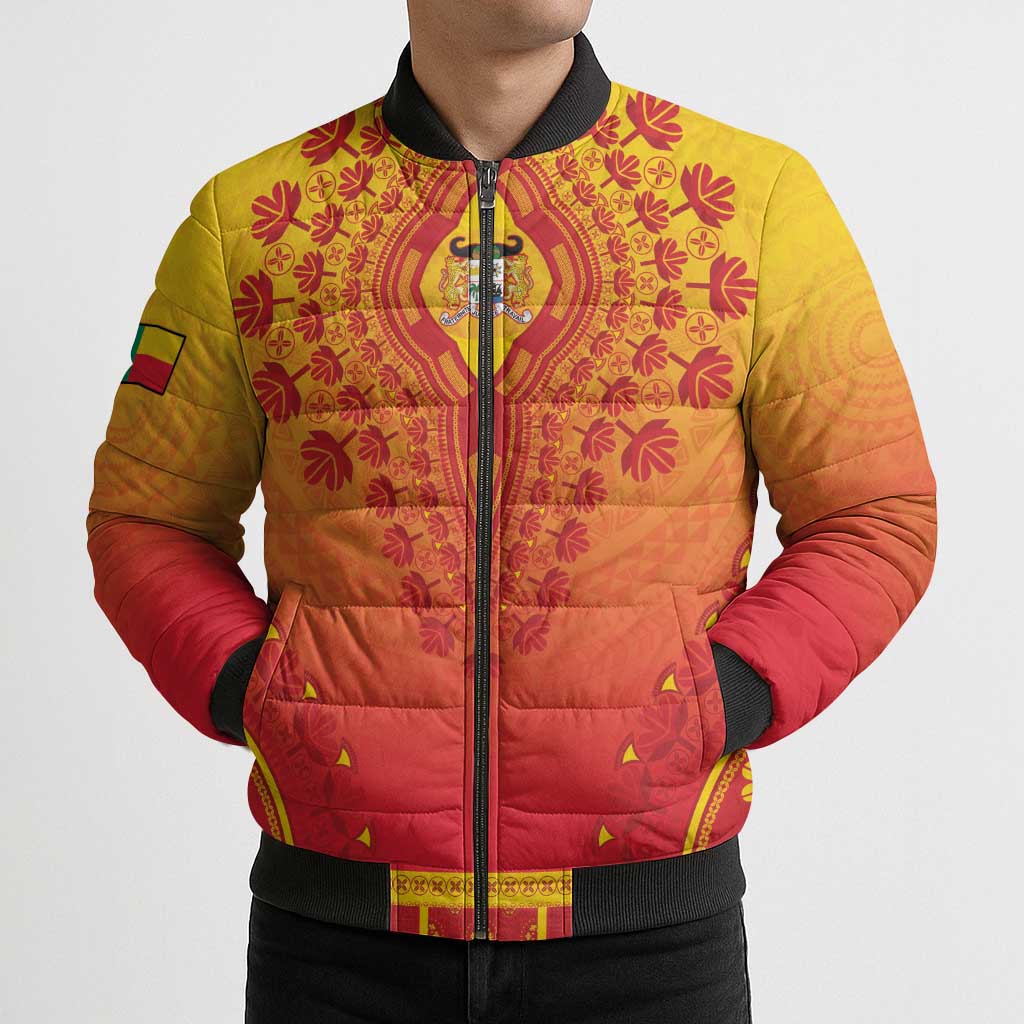Personalized Benin African Dashiki Bomber Puffer Jacket - Wonder Print Shop
