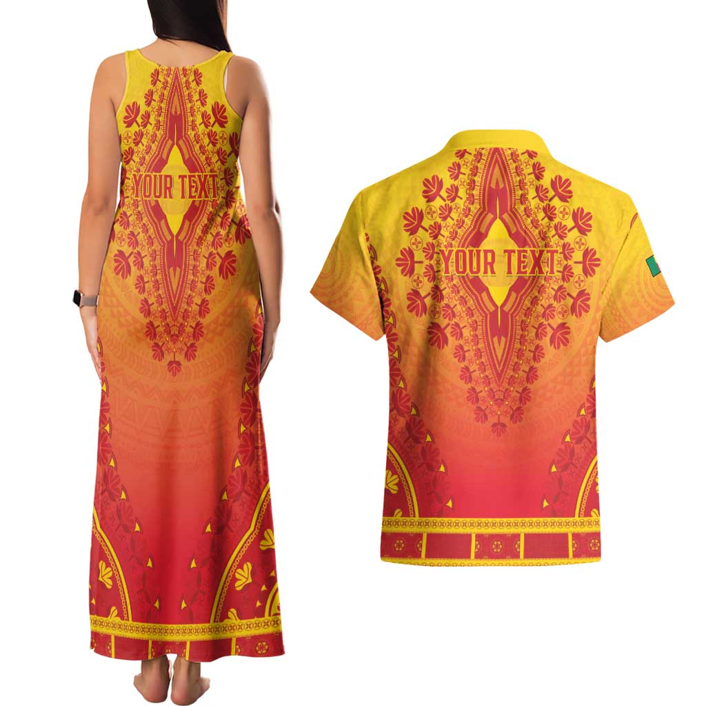 Personalized Benin African Dashiki Couples Matching Tank Maxi Dress and Hawaiian Shirt - Wonder Print Shop