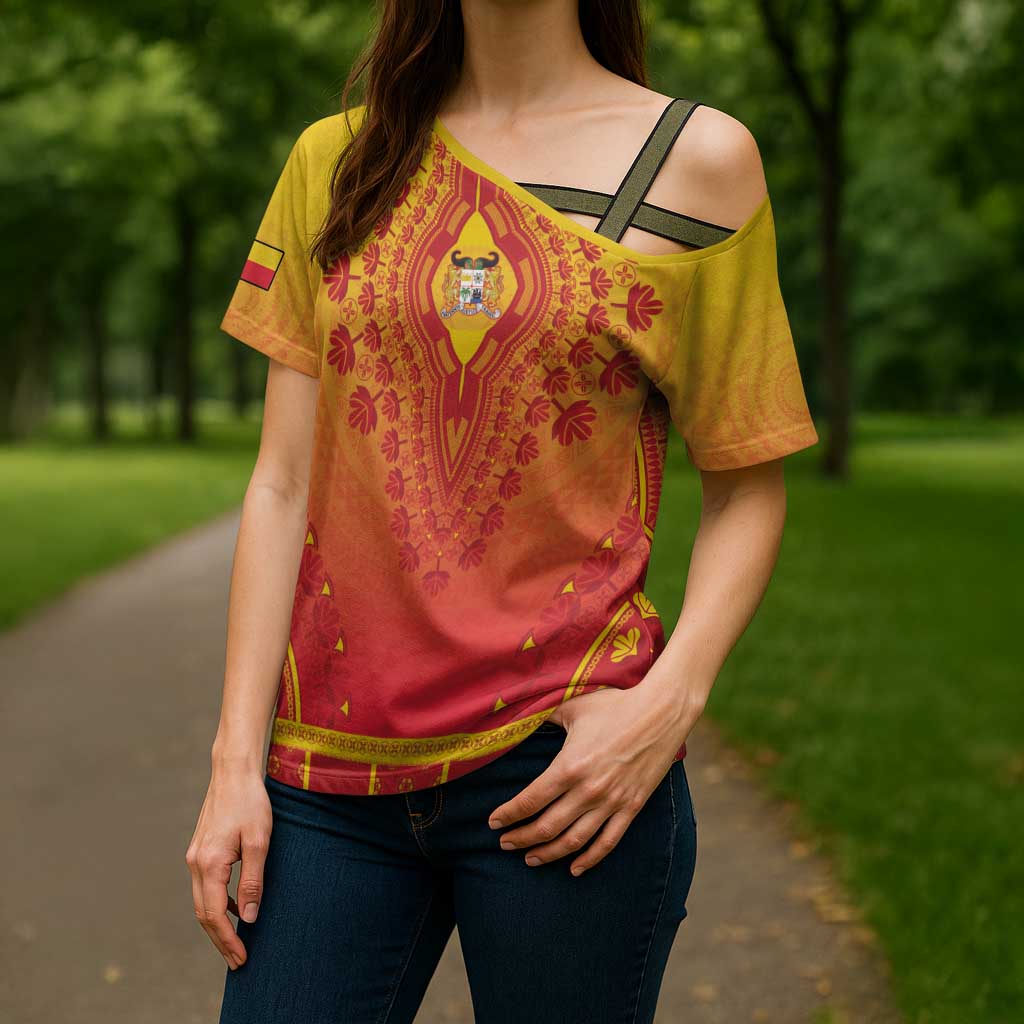Personalized Benin African Dashiki Cross Shoulder Shirt - Wonder Print Shop