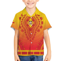 Personalized Benin African Dashiki Family Matching Off The Shoulder Long Sleeve Dress and Hawaiian Shirt - Wonder Print Shop
