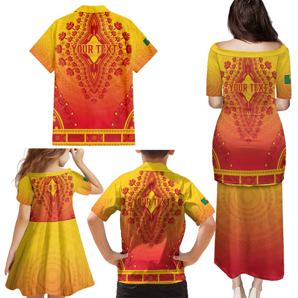 Personalized Benin African Dashiki Family Matching Puletasi and Hawaiian Shirt - Wonder Print Shop