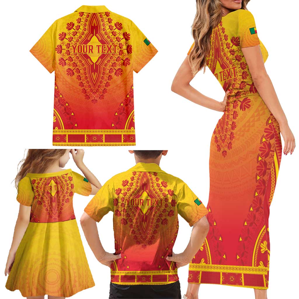 Personalized Benin African Dashiki Family Matching Short Sleeve Bodycon Dress and Hawaiian Shirt - Wonder Print Shop