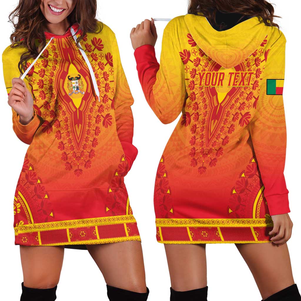 Personalized Benin African Dashiki Hoodie Dress - Wonder Print Shop