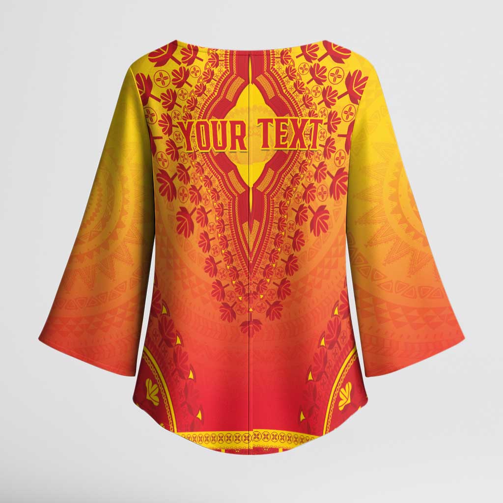 Personalized Benin African Dashiki Kimono Sleeve Blouse - Wonder Print Shop