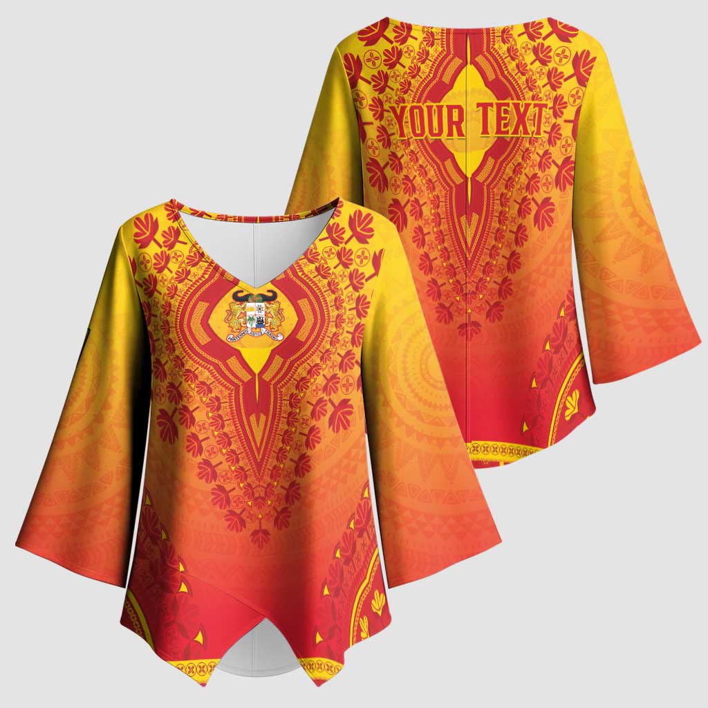 Personalized Benin African Dashiki Kimono Sleeve Blouse - Wonder Print Shop
