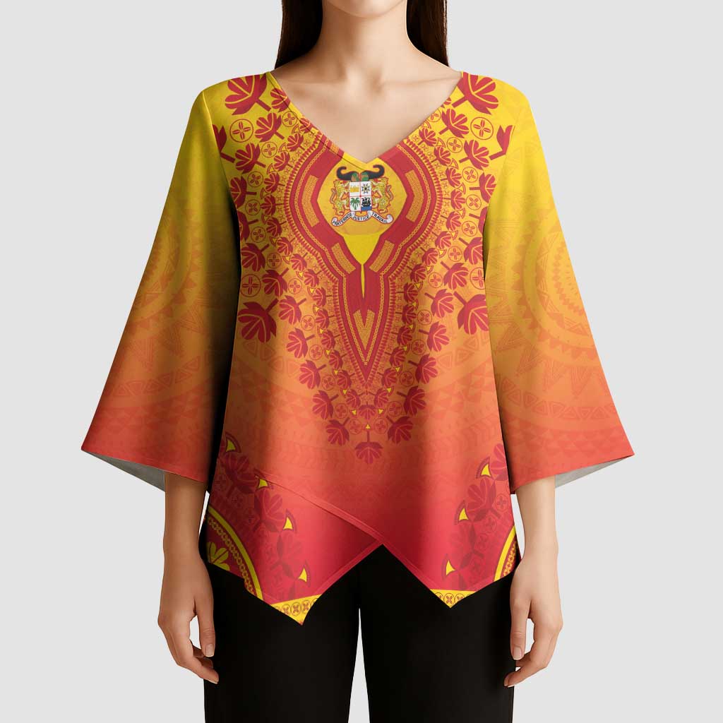 Personalized Benin African Dashiki Kimono Sleeve Blouse - Wonder Print Shop