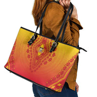 Benin African Dashiki Leather Tote Bag - Wonder Print Shop