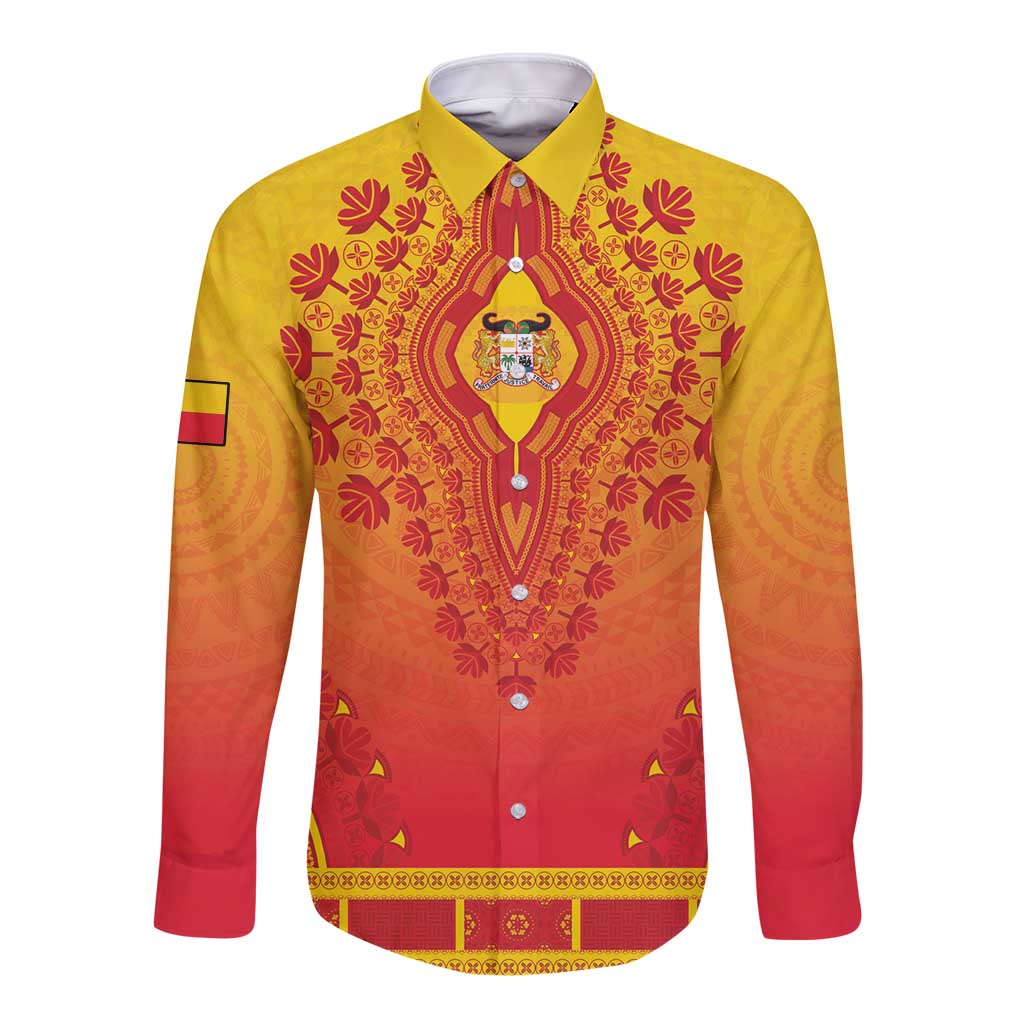 Personalized Benin African Dashiki Long Sleeve Button Shirt - Wonder Print Shop
