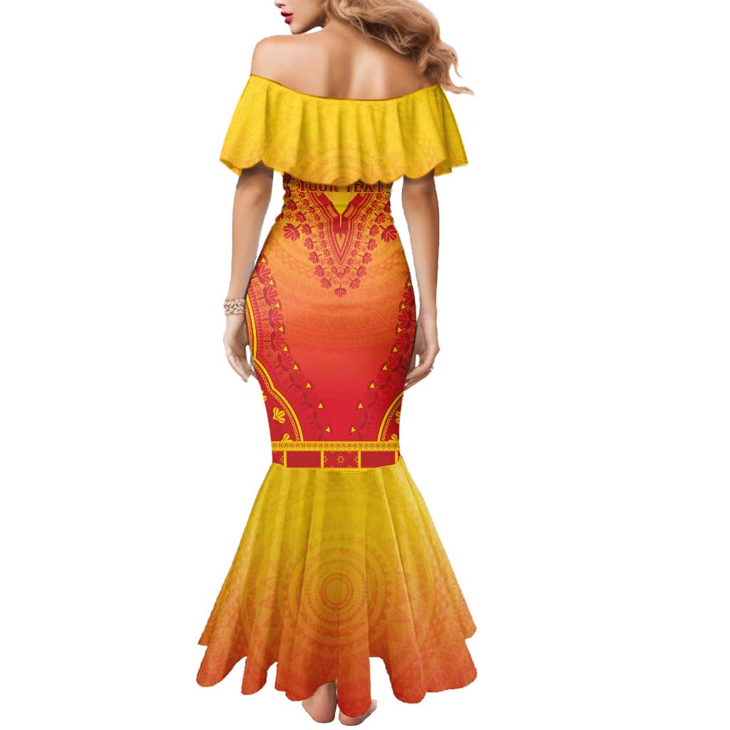 Personalized Benin African Dashiki Mermaid Dress - Wonder Print Shop