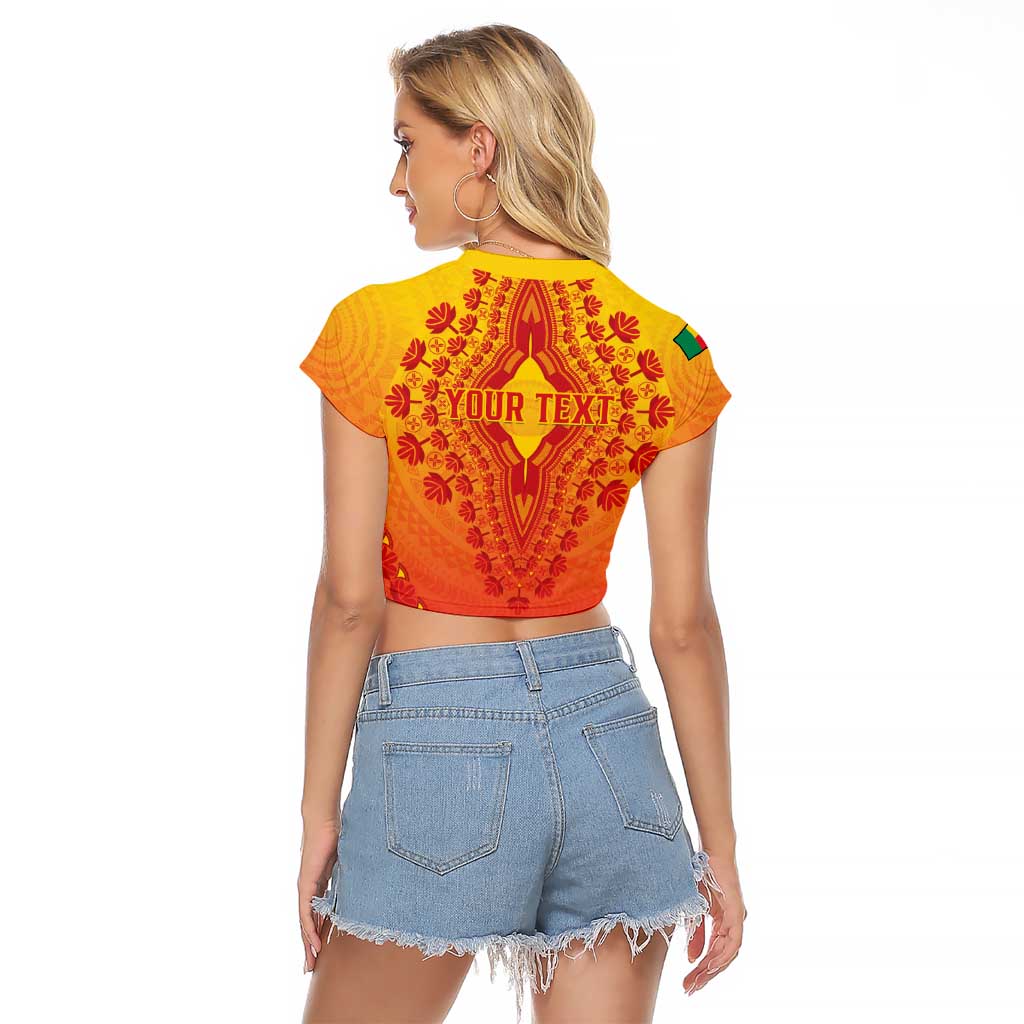 Personalized Benin African Dashiki Raglan Cropped T Shirt - Wonder Print Shop