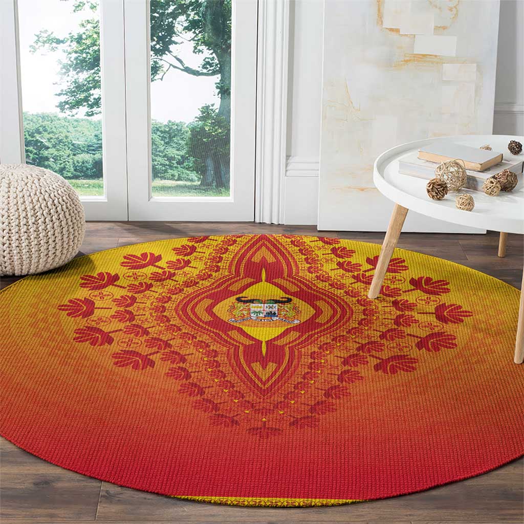 Benin African Dashiki Round Carpet - Wonder Print Shop