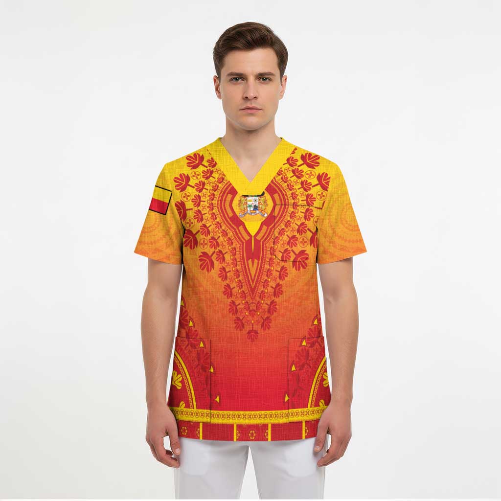 Personalized Benin African Dashiki Scrub Top - Wonder Print Shop
