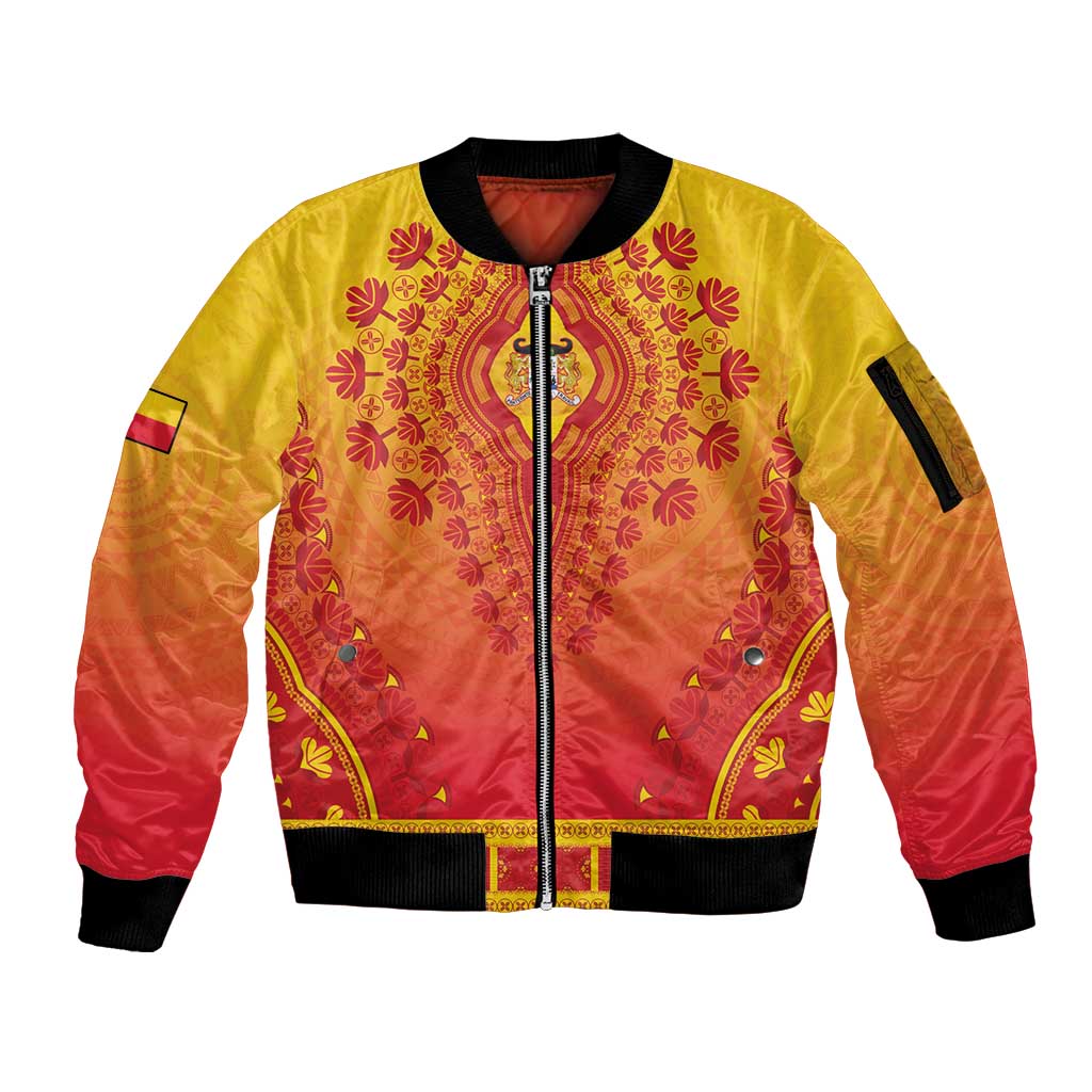Personalized Benin African Dashiki Sleeve Zip Bomber Jacket - Wonder Print Shop