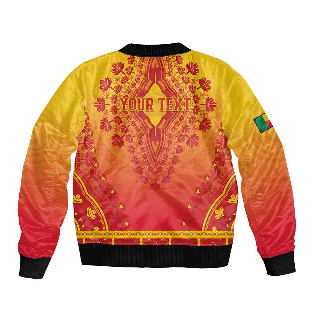 Personalized Benin African Dashiki Sleeve Zip Bomber Jacket - Wonder Print Shop