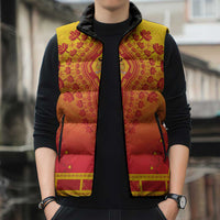 Personalized Benin African Dashiki Sleeveless Puffer Jacket - Wonder Print Shop