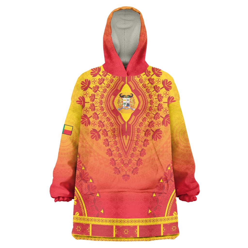 Personalized Benin African Dashiki Wearable Blanket Hoodie - Wonder Print Shop