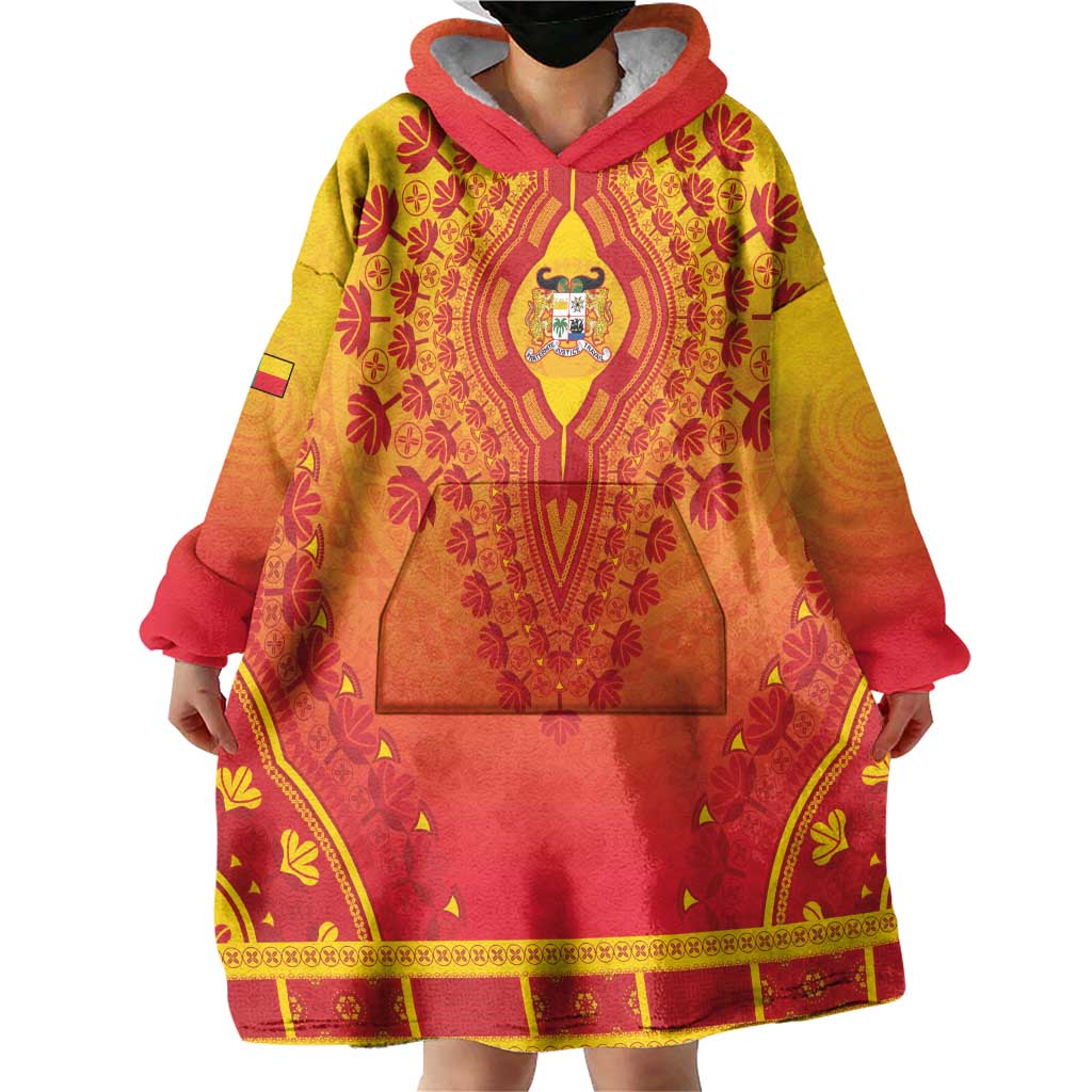 Personalized Benin African Dashiki Wearable Blanket Hoodie - Wonder Print Shop