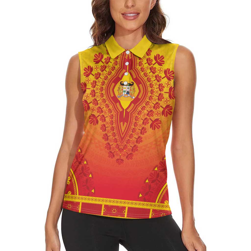 Personalized Benin African Dashiki Women Sleeveless Polo Shirt - Wonder Print Shop