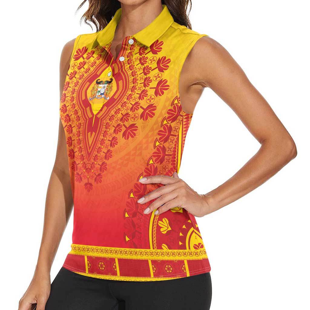 Personalized Benin African Dashiki Women Sleeveless Polo Shirt - Wonder Print Shop