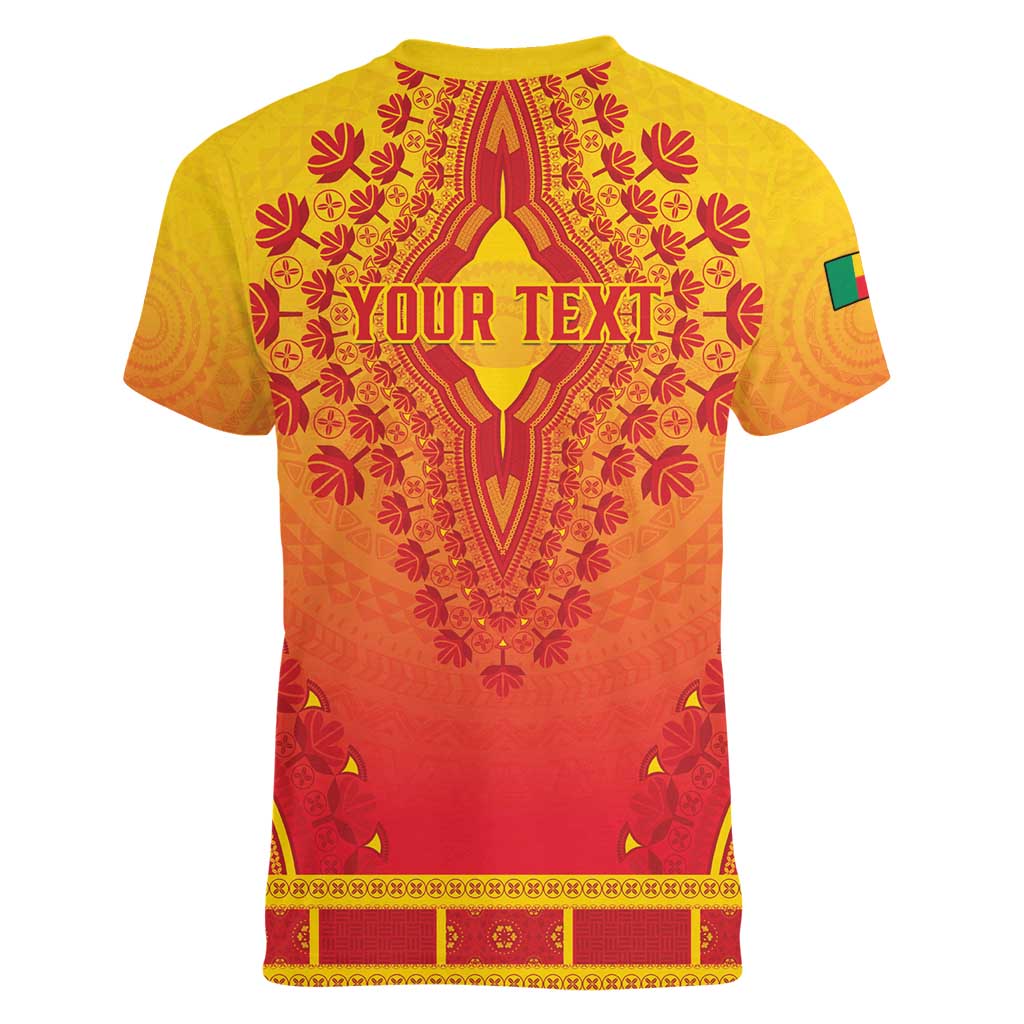 Personalized Benin African Dashiki Women V-Neck T-Shirt - Wonder Print Shop