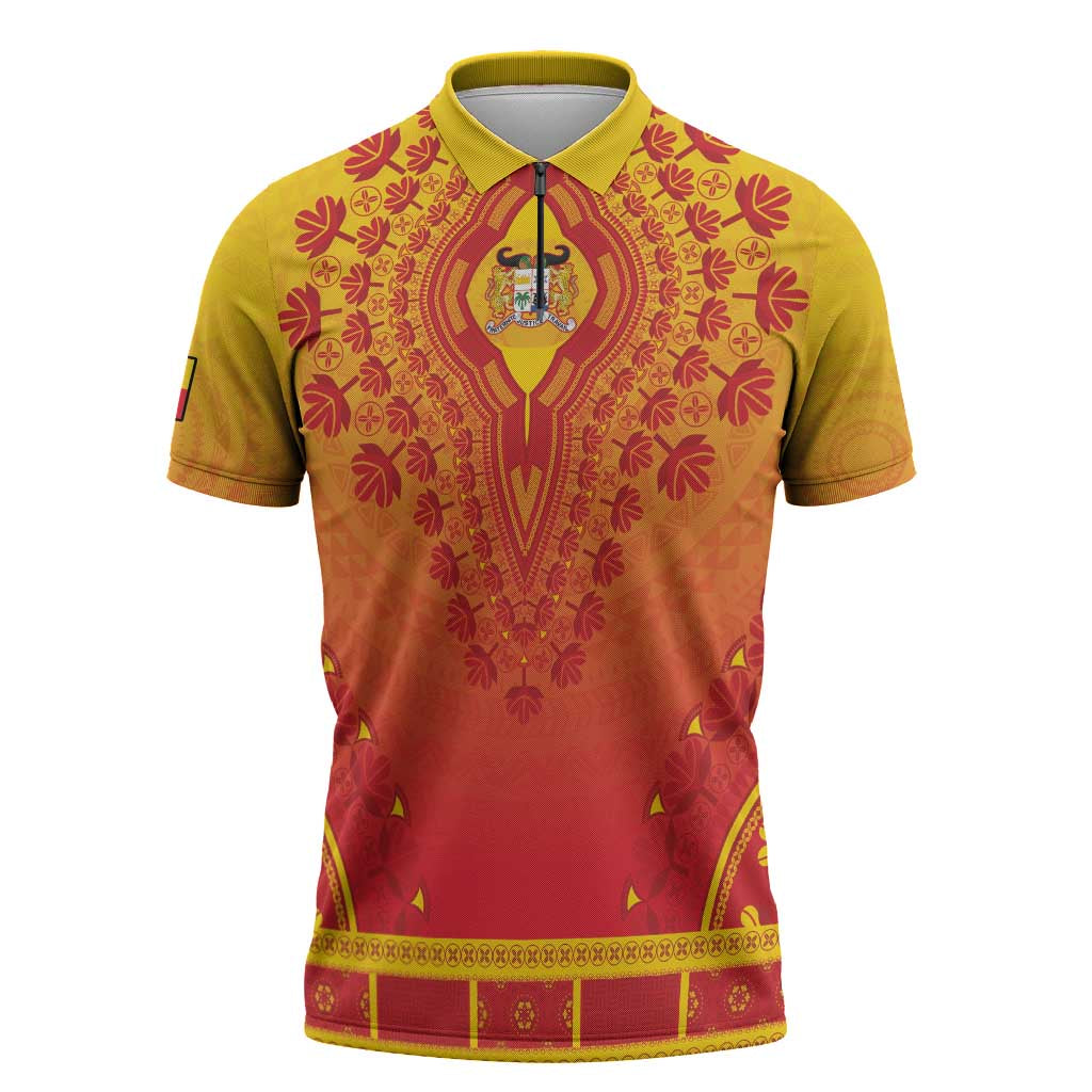 Personalized Benin African Dashiki Zipper Polo Shirt - Wonder Print Shop