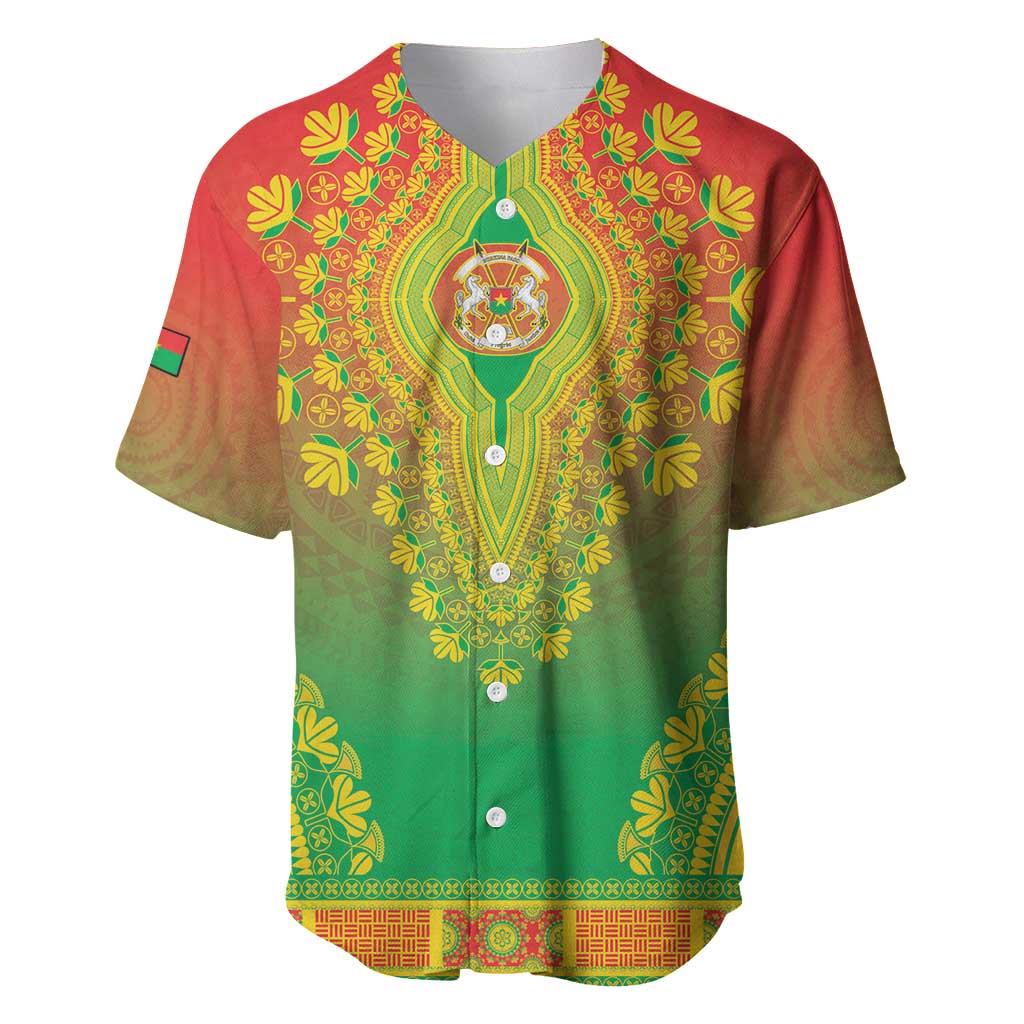 Personalized Burkina Faso African Dashiki Baseball Jersey - Wonder Print Shop
