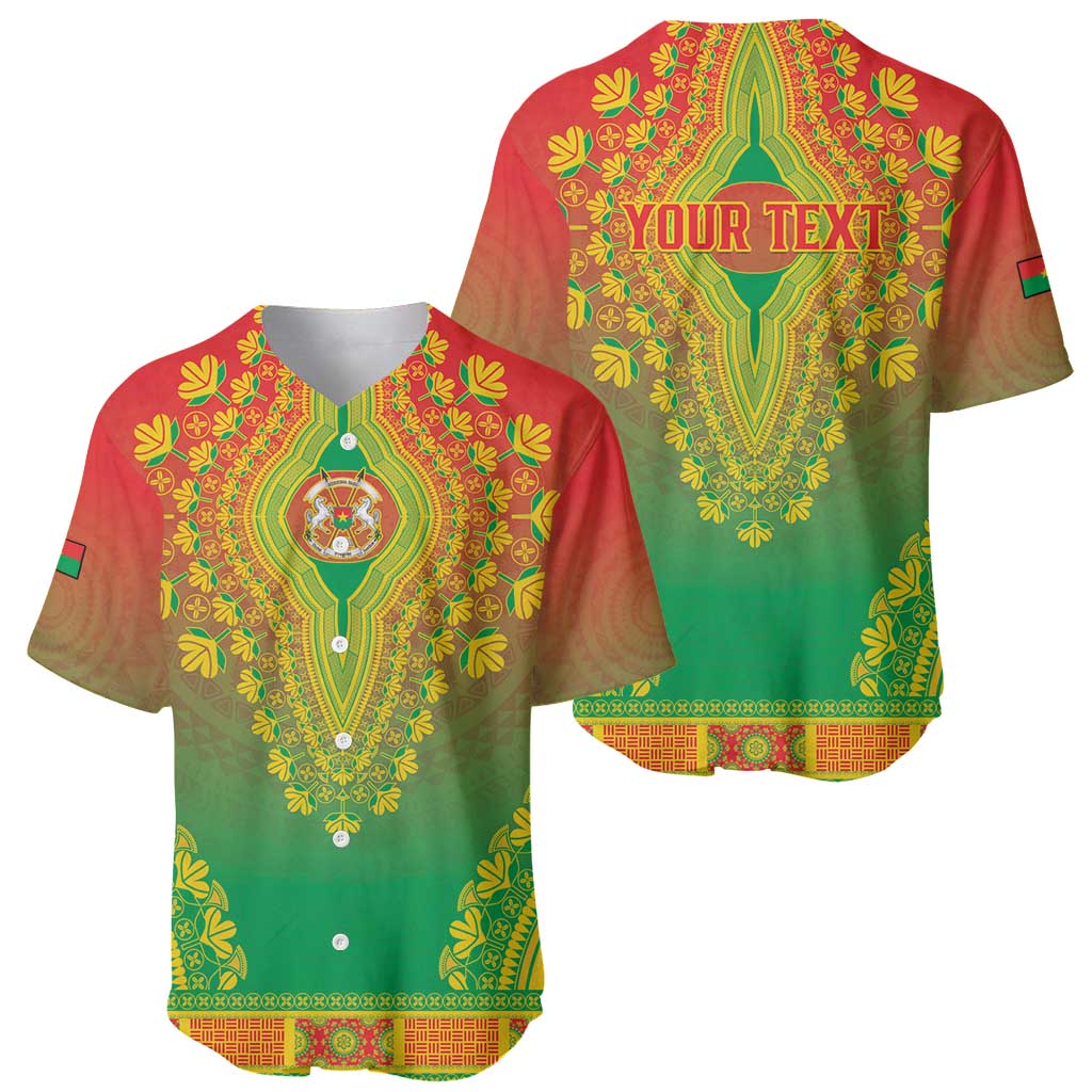 Personalized Burkina Faso African Dashiki Baseball Jersey - Wonder Print Shop