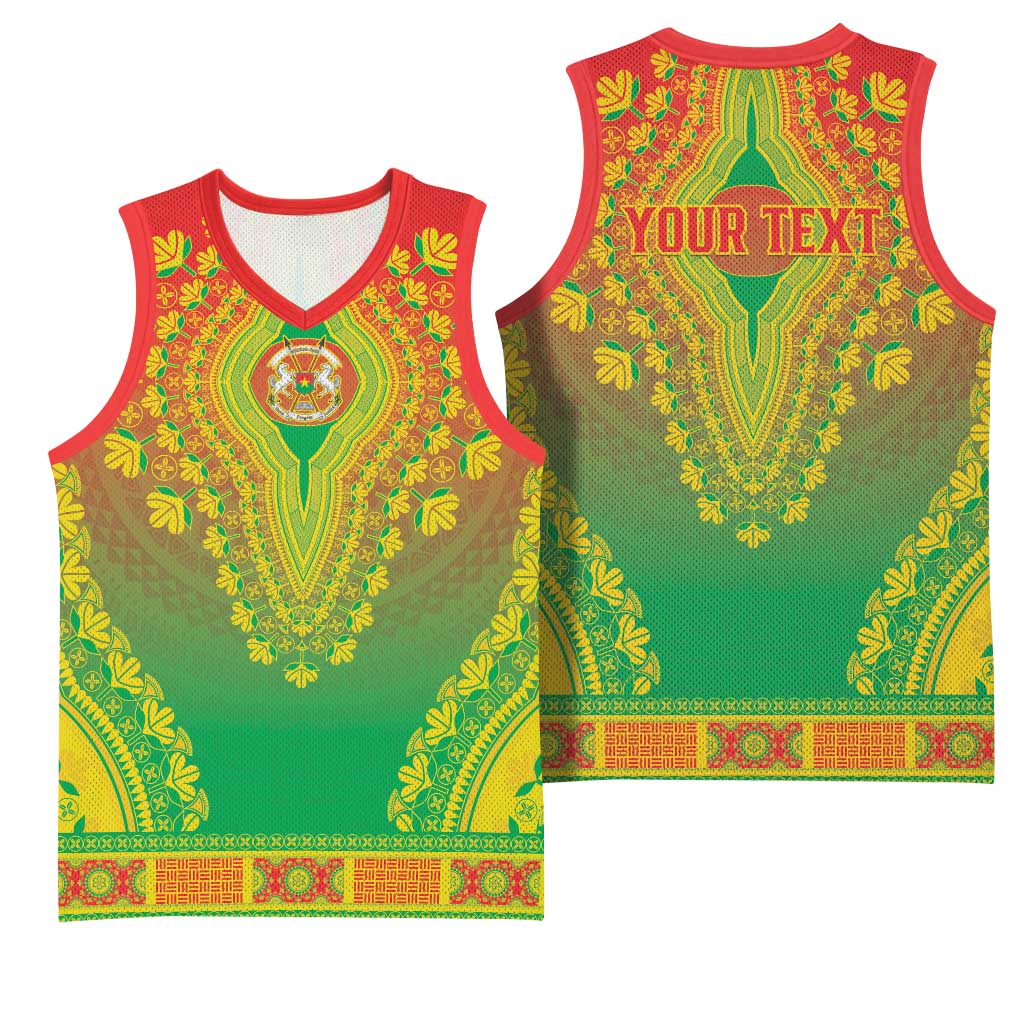 Personalized Burkina Faso African Dashiki Basketball Jersey - Wonder Print Shop