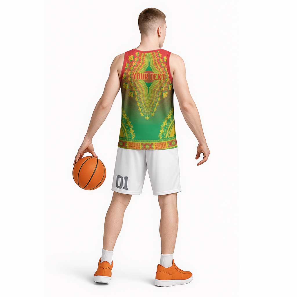 Personalized Burkina Faso African Dashiki Basketball Jersey - Wonder Print Shop