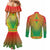 Personalized Burkina Faso African Dashiki Couples Matching Mermaid Dress and Long Sleeve Button Shirt - Wonder Print Shop