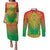 Personalized Burkina Faso African Dashiki Couples Matching Puletasi and Long Sleeve Button Shirt - Wonder Print Shop