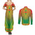 Personalized Burkina Faso African Dashiki Couples Matching Summer Maxi Dress and Long Sleeve Button Shirt - Wonder Print Shop