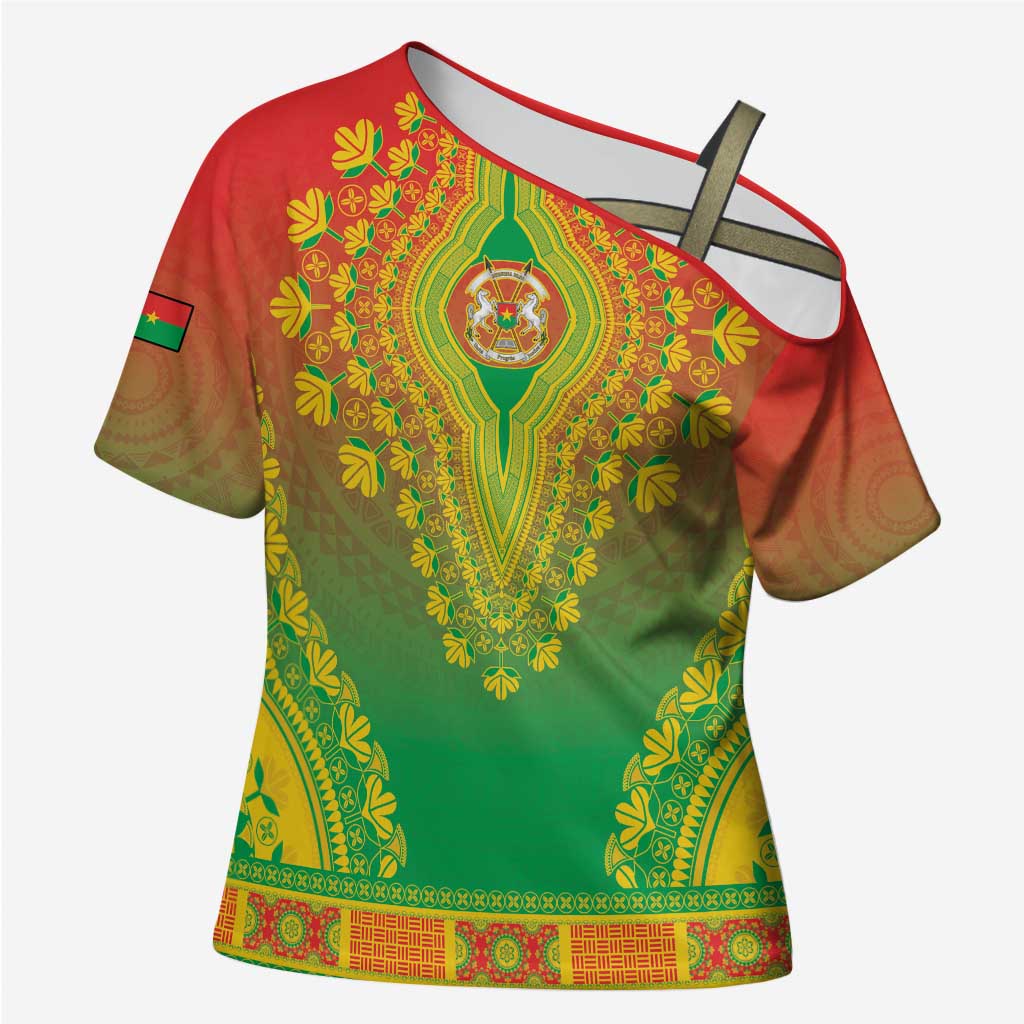 Personalized Burkina Faso African Dashiki Cross Shoulder Shirt - Wonder Print Shop