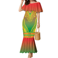 Personalized Burkina Faso African Dashiki Family Matching Mermaid Dress and Hawaiian Shirt - Wonder Print Shop