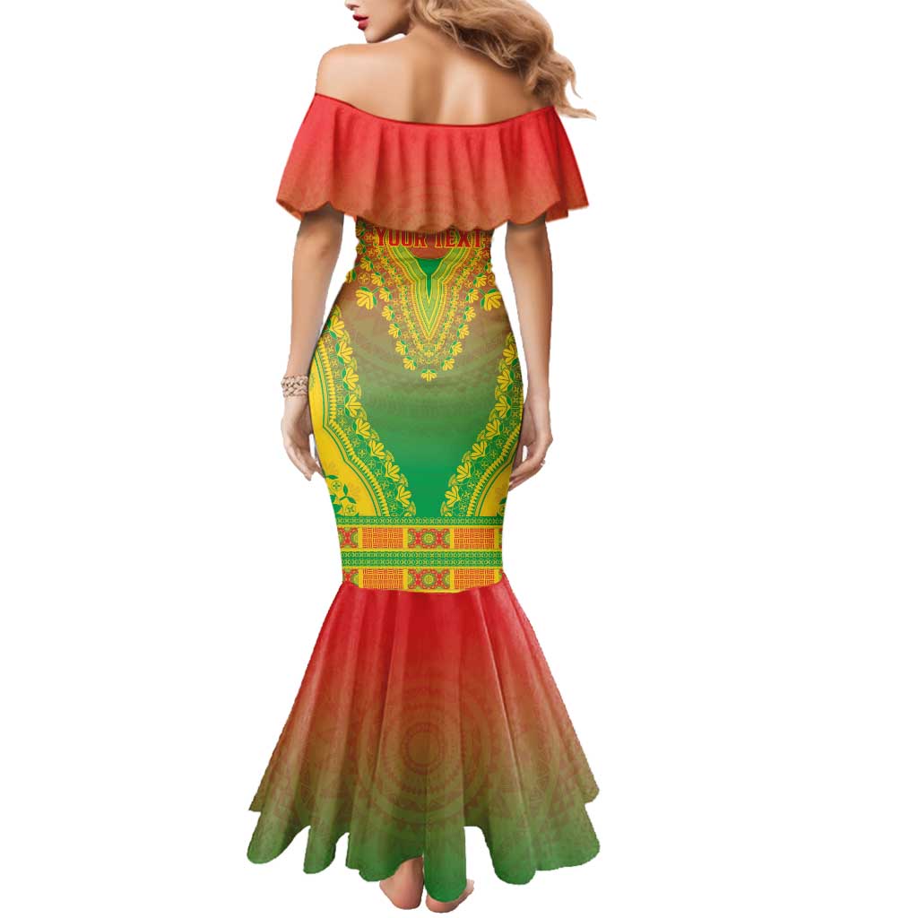 Personalized Burkina Faso African Dashiki Family Matching Mermaid Dress and Hawaiian Shirt - Wonder Print Shop