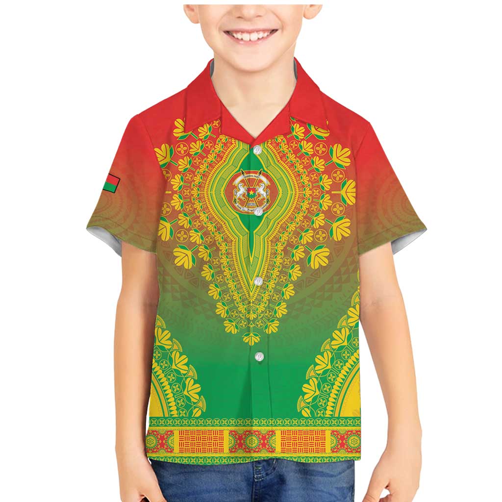 Personalized Burkina Faso African Dashiki Family Matching Mermaid Dress and Hawaiian Shirt - Wonder Print Shop