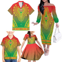 Personalized Burkina Faso African Dashiki Family Matching Off The Shoulder Long Sleeve Dress and Hawaiian Shirt - Wonder Print Shop