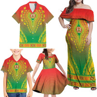 Personalized Burkina Faso African Dashiki Family Matching Off Shoulder Maxi Dress and Hawaiian Shirt - Wonder Print Shop