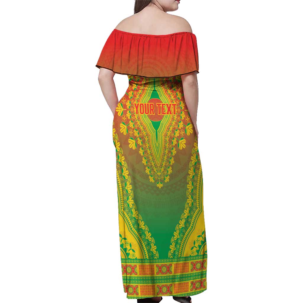 Personalized Burkina Faso African Dashiki Family Matching Off Shoulder Maxi Dress and Hawaiian Shirt - Wonder Print Shop